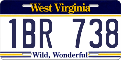 WV license plate 1BR738