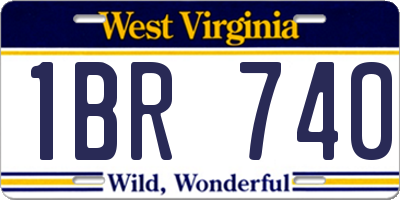 WV license plate 1BR740