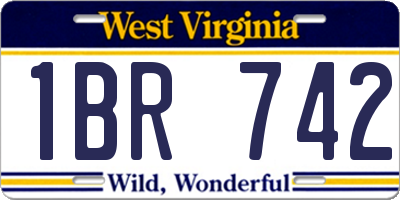 WV license plate 1BR742