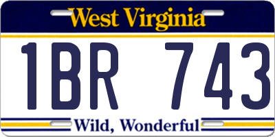 WV license plate 1BR743