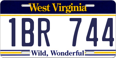 WV license plate 1BR744