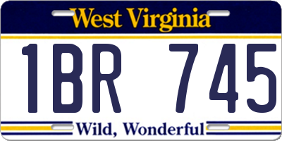 WV license plate 1BR745