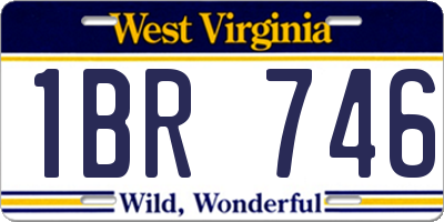 WV license plate 1BR746