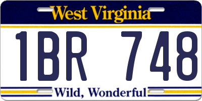 WV license plate 1BR748