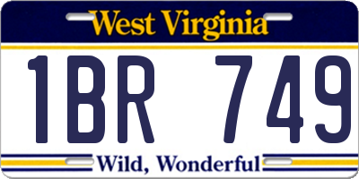 WV license plate 1BR749