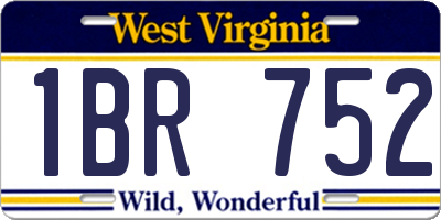 WV license plate 1BR752