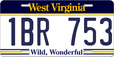 WV license plate 1BR753