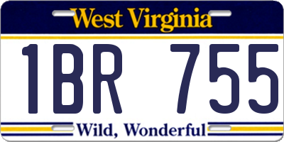 WV license plate 1BR755
