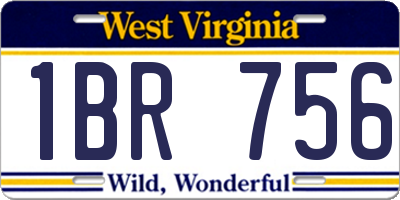 WV license plate 1BR756
