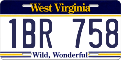 WV license plate 1BR758