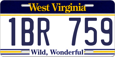 WV license plate 1BR759