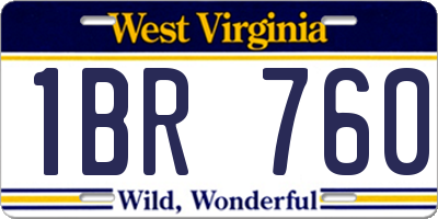 WV license plate 1BR760
