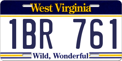 WV license plate 1BR761