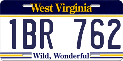 WV license plate 1BR762