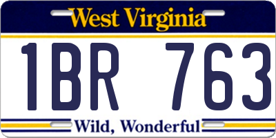 WV license plate 1BR763