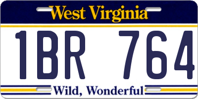 WV license plate 1BR764