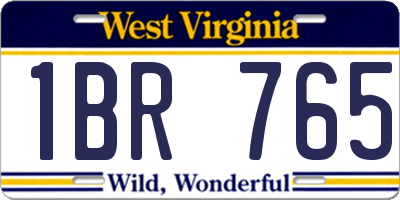 WV license plate 1BR765