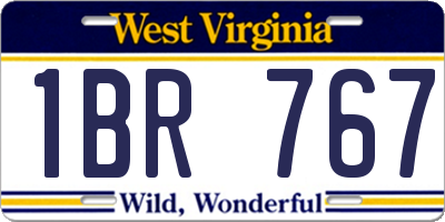WV license plate 1BR767