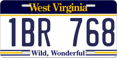 WV license plate 1BR768