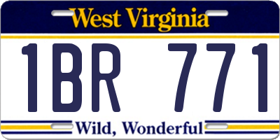 WV license plate 1BR771