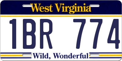 WV license plate 1BR774