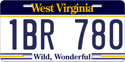WV license plate 1BR780