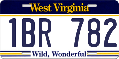 WV license plate 1BR782