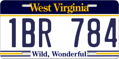 WV license plate 1BR784
