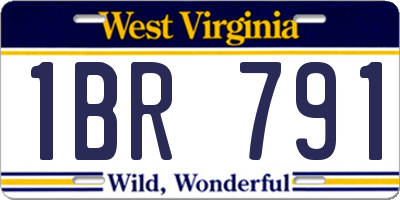 WV license plate 1BR791