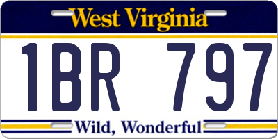 WV license plate 1BR797
