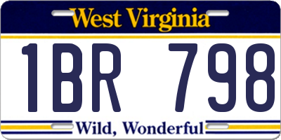 WV license plate 1BR798