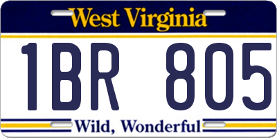 WV license plate 1BR805