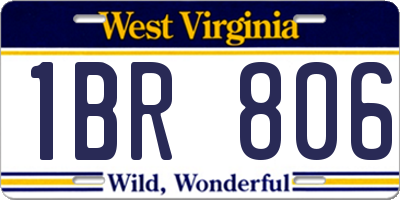 WV license plate 1BR806