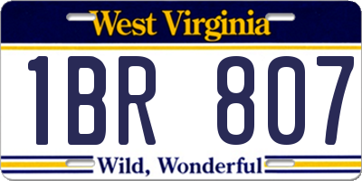 WV license plate 1BR807