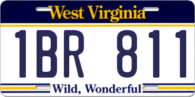 WV license plate 1BR811