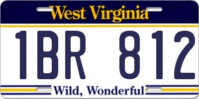 WV license plate 1BR812