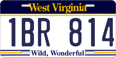 WV license plate 1BR814