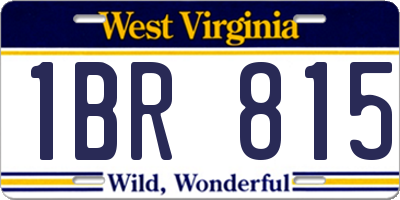 WV license plate 1BR815