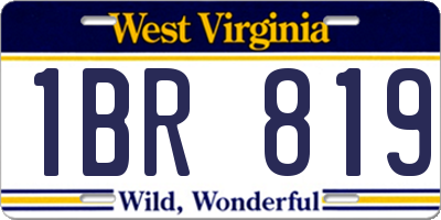 WV license plate 1BR819
