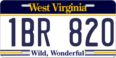 WV license plate 1BR820