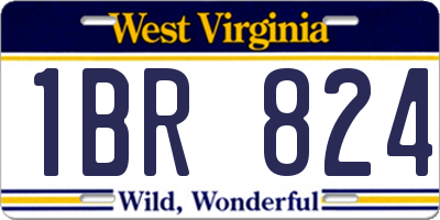 WV license plate 1BR824