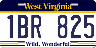 WV license plate 1BR825