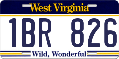 WV license plate 1BR826