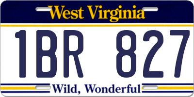 WV license plate 1BR827