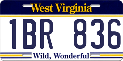 WV license plate 1BR836