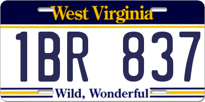 WV license plate 1BR837