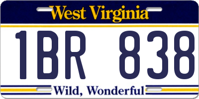 WV license plate 1BR838