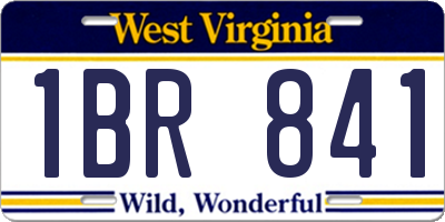 WV license plate 1BR841