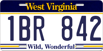 WV license plate 1BR842