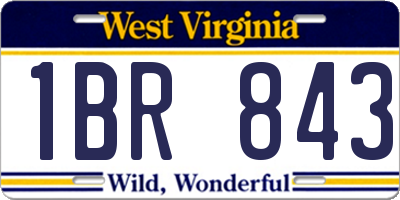 WV license plate 1BR843